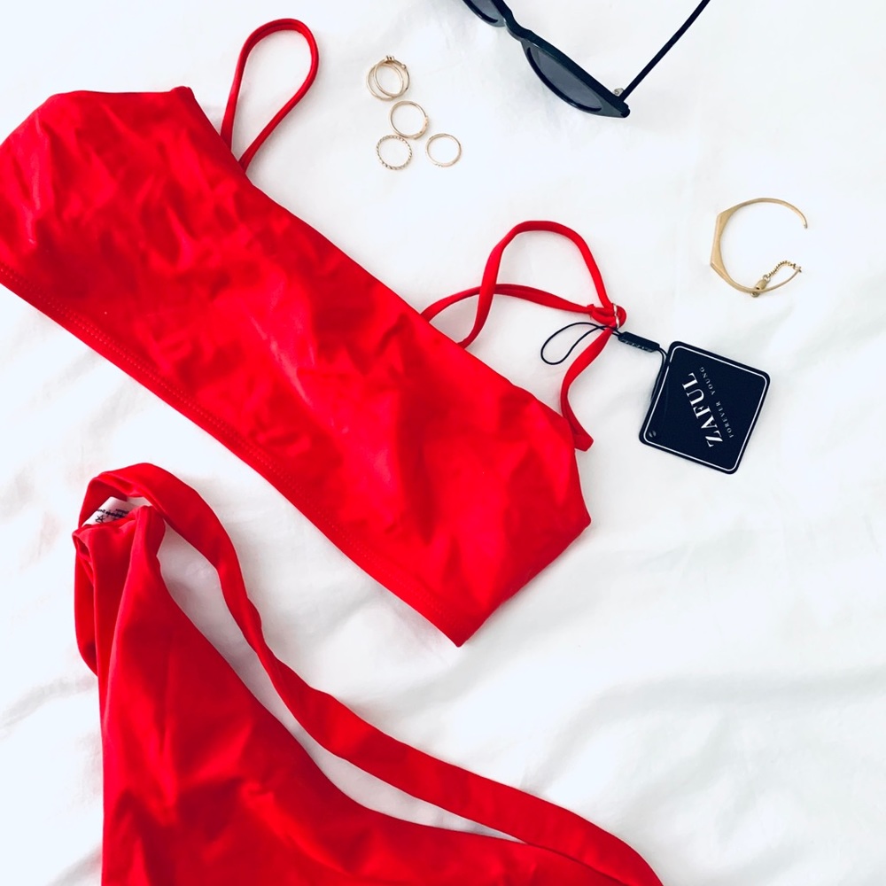 Zaful Red Sporty Sex Bikini